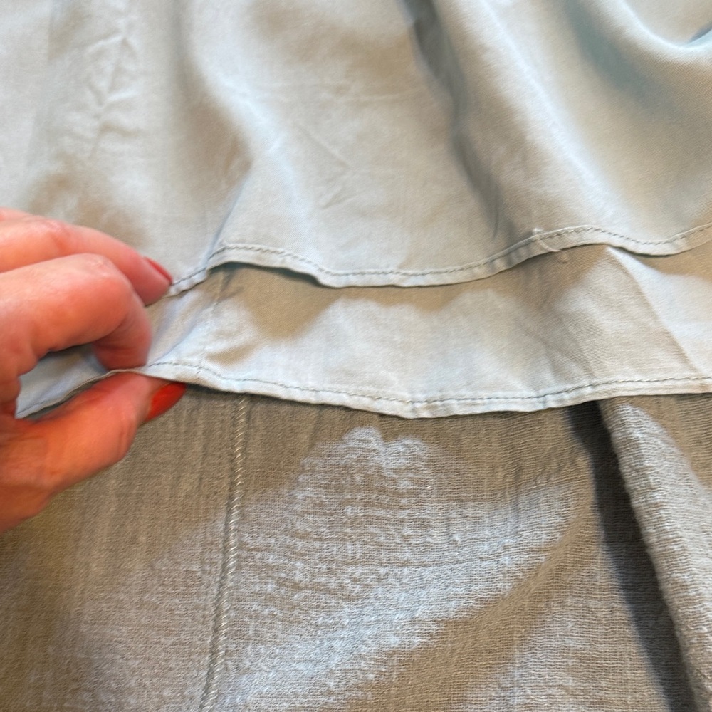 Sage Green V-Neck Tiered Maxi Dress with Flutter Sleeves - Picture 10 of 10